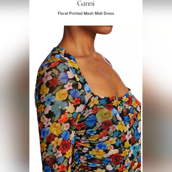 GANNI   Print mesh dress - Picture 2 of 11